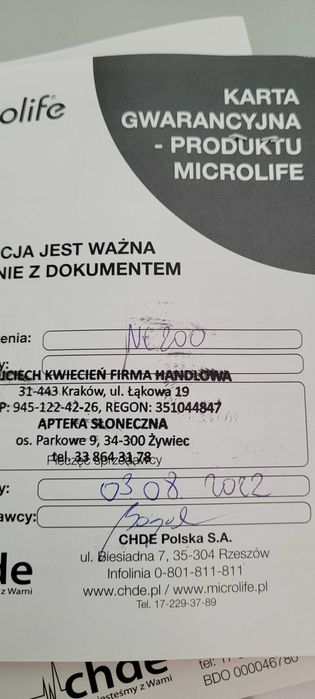 Termometr eletroniczny przykładany do czoła