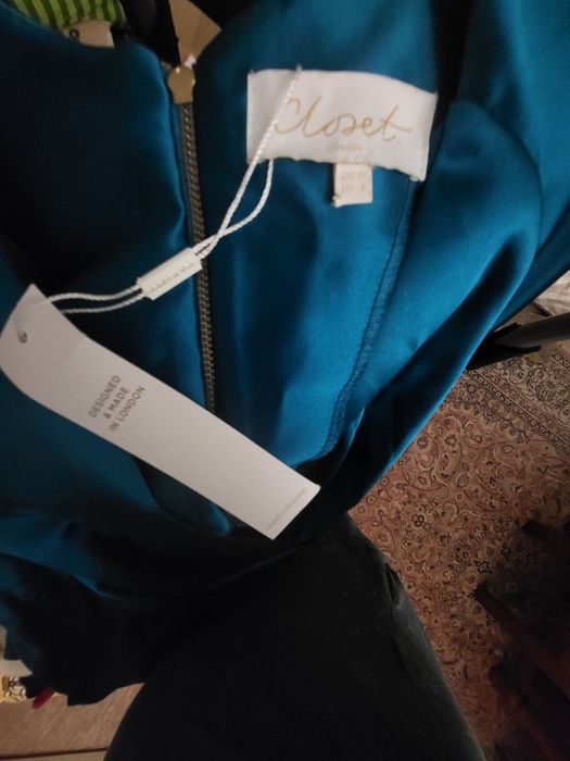 Sukienka koktajlowa firmy Closet szmaragdowa