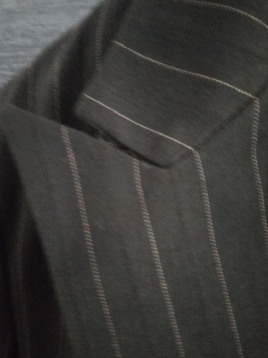 Blazer Zara castanho com risca bege
