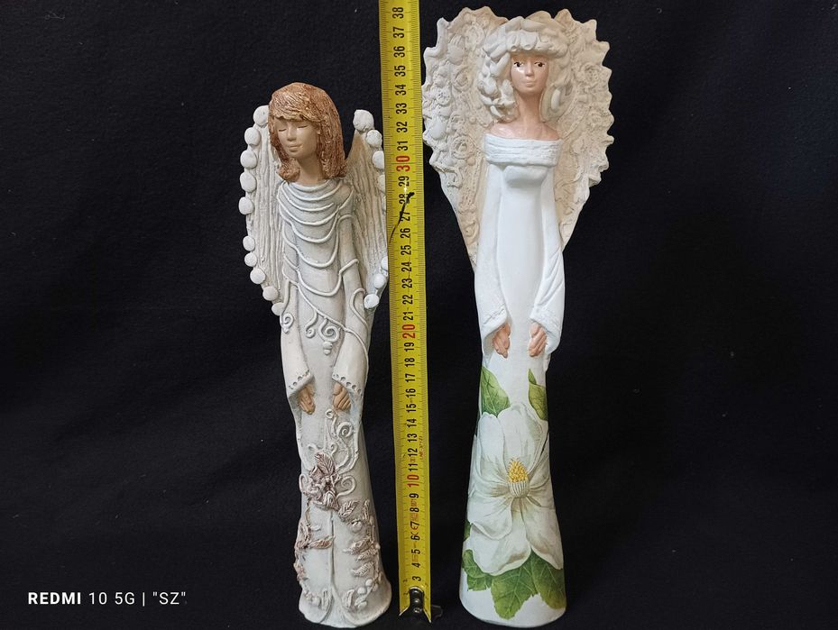 Anioły - aniołki - piękne figurki - 2 sztuki - Hand Made - (1,76 kg)