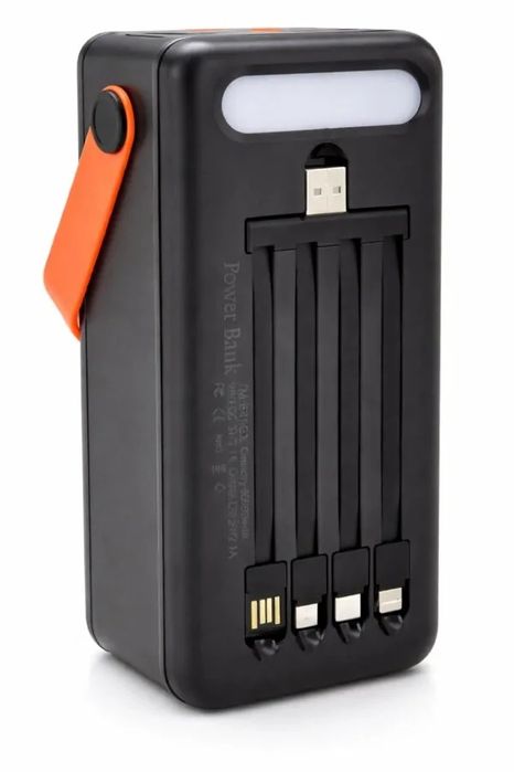 Зовнішній акумулятор Power Bank 80000 mAh з сонячною панеллю та ліхтар