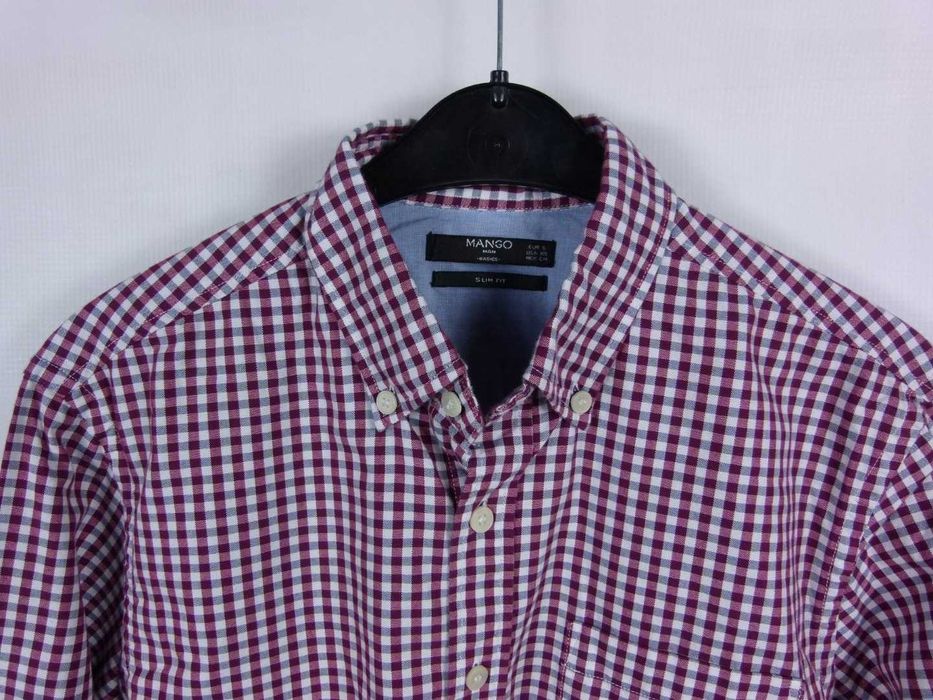 Mango koszula drobna krateczka bawełna / S slim fit