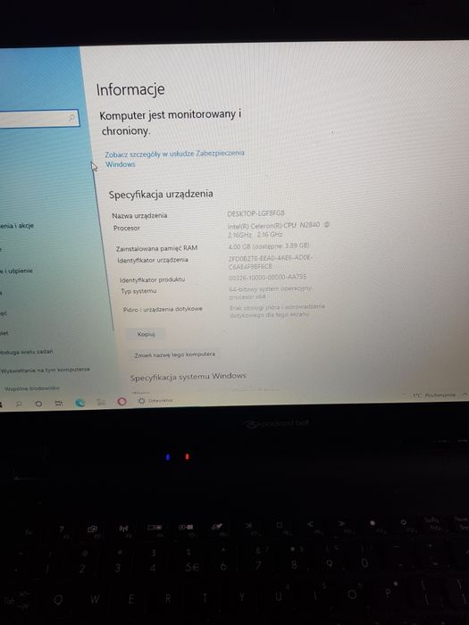 Laptop packard bell
