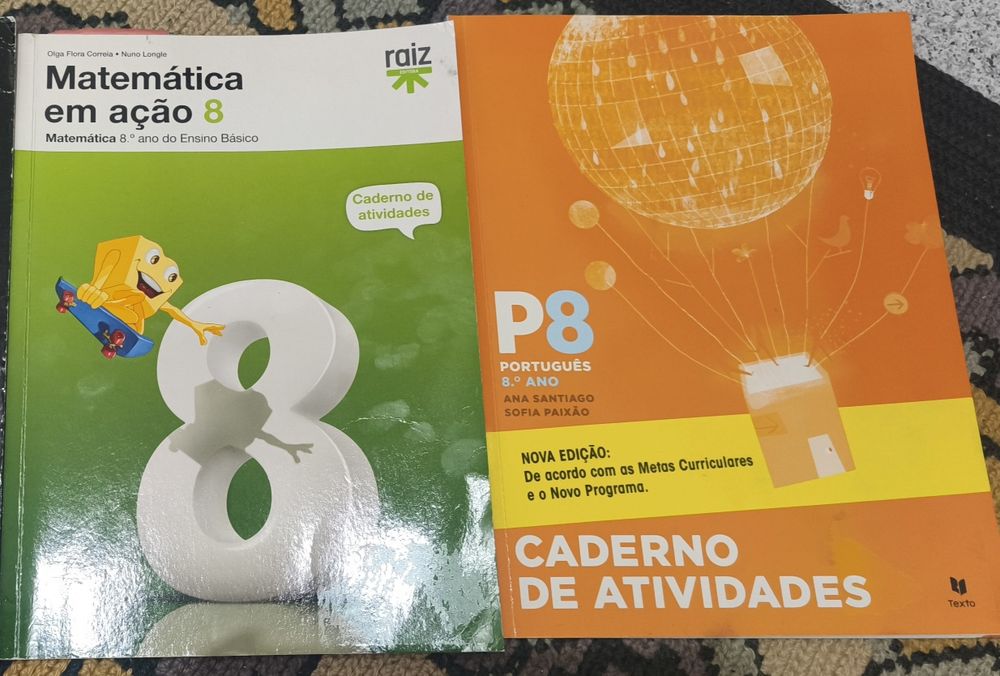 Cadernos de atividades 8°ano matemática e português
