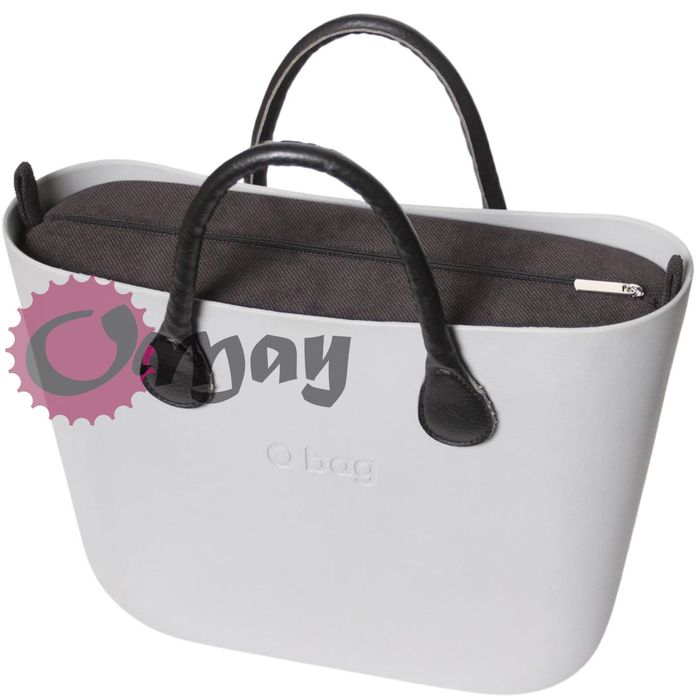 Czarny organizer do OBAG STANDARD +OPASKA welur struktura czarny OMAY