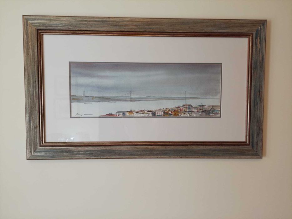 Aguarela Ponte sobre o Tejo