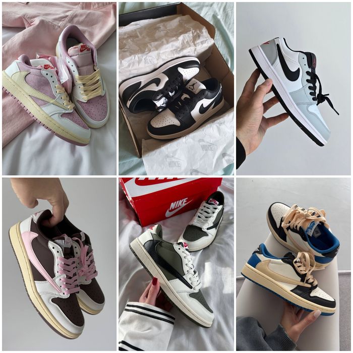 р36-45 Кросівки Nike Air Jordan 1 Retro Low Travis Scott
