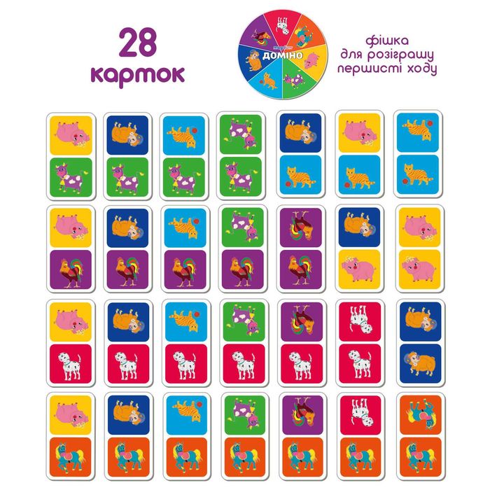 Гра розвиваюча Доміно Тварини. Доміно Фрукти-овочі Magdum