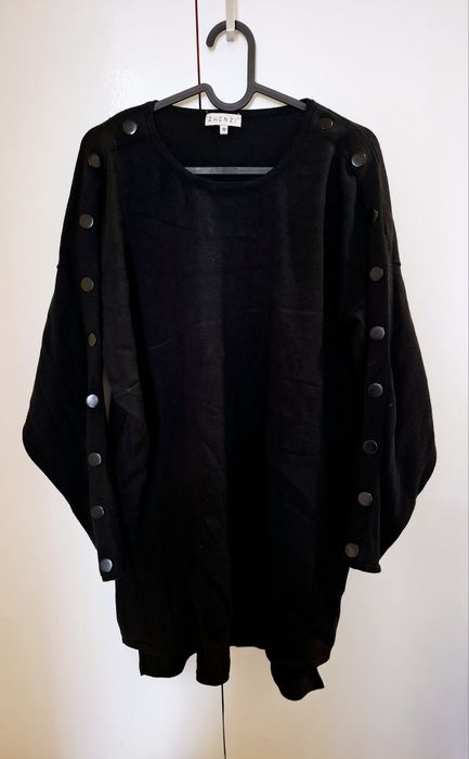 Sukienka tunika sweterkowa dzianinowa M czarna