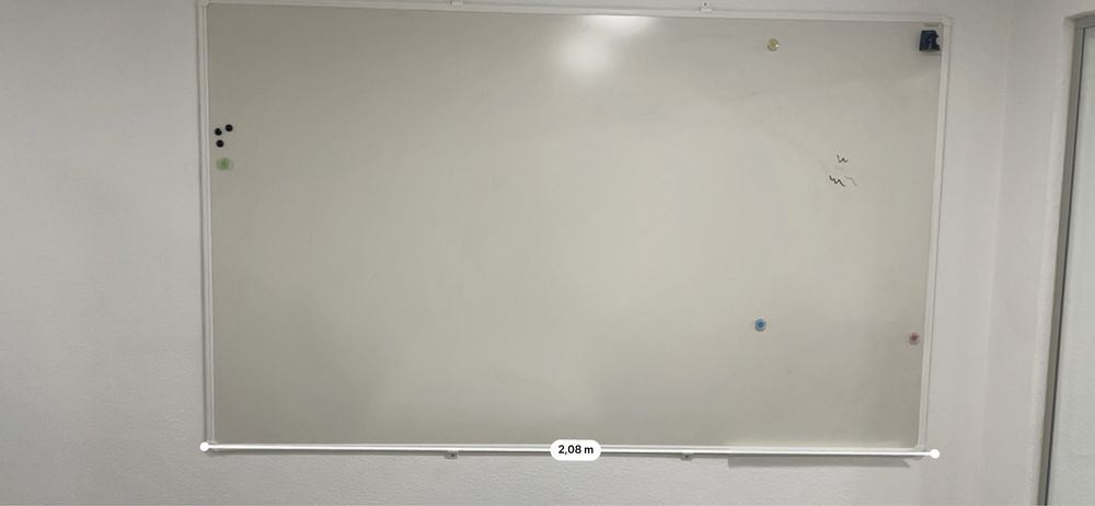 Quadro branco magnético em porcelana 2m x 1,20m