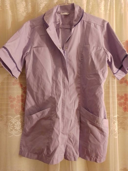 халат рабочий С розовый, зеленый, сиреневый, спецодежда шапочка белая