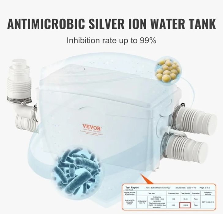 Bomba de esgoto utilitária de 350 W, caudal de 6000 L/h
