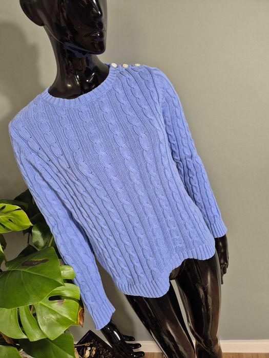Sweter damski niebieski oryginalny markowy Land's End S 36