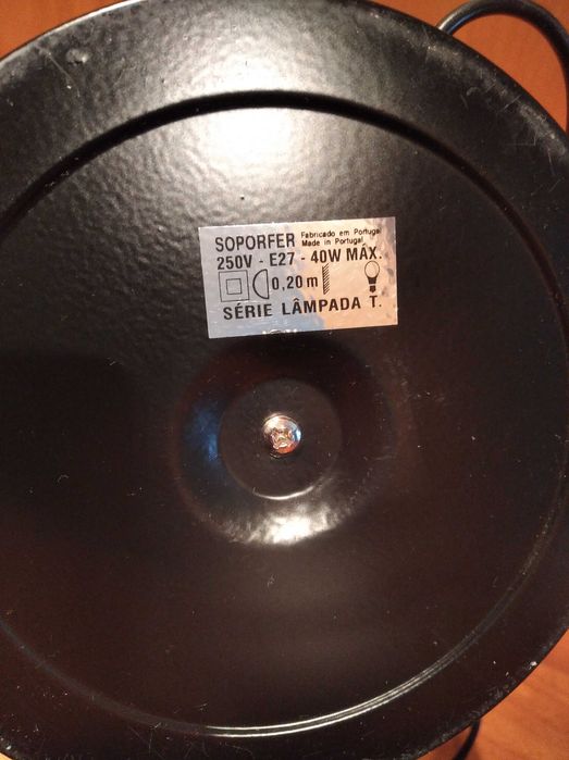 Candeeiro de secretária / mesa dobrável em metal preto