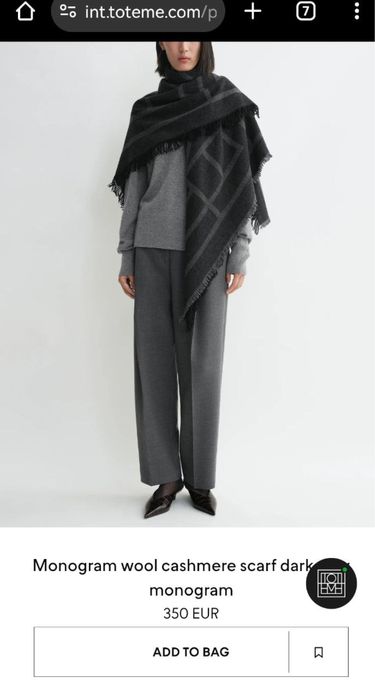 Cachecóis  Toteme 88% lã 15% caxemira