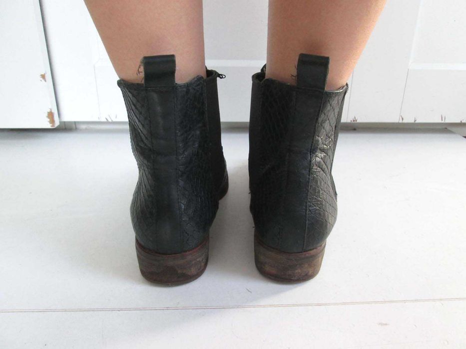 Ecco czarne skórzane buty botki skóra naturalna 39