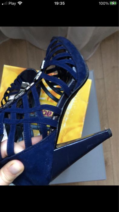 Buty na obcasie, dandaly wieczorowe na platformie