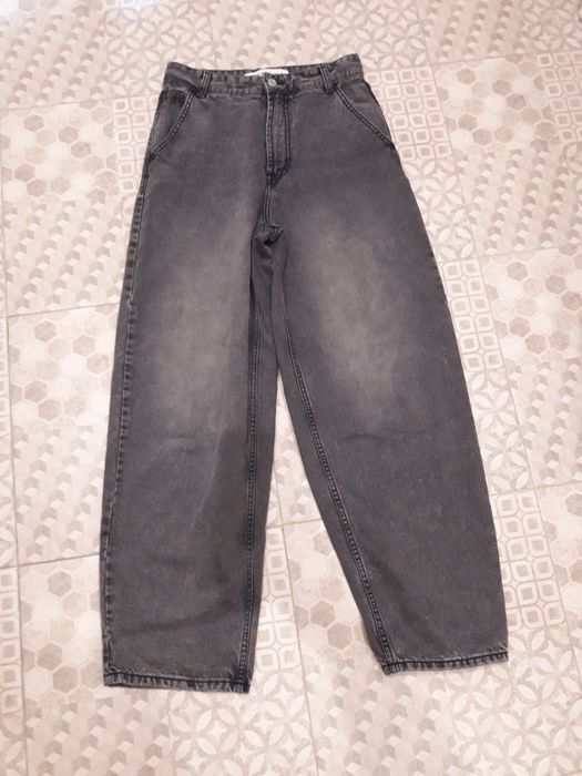 Джинсы  Bershka mom gray