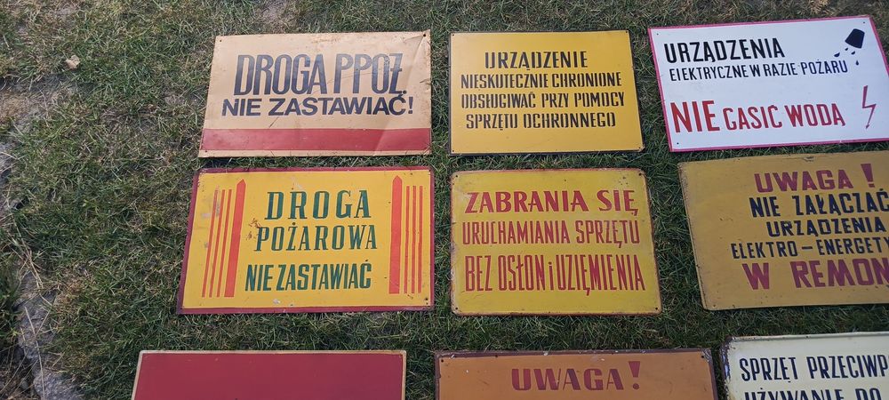 Stare metalowe tablice informacyjne PRL oryginał PRL