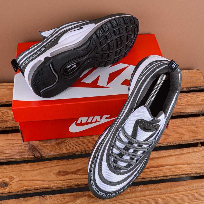 (1937) Акція! Кросівки Nike Air Max 97 сірі з білим (39 41) найк найки