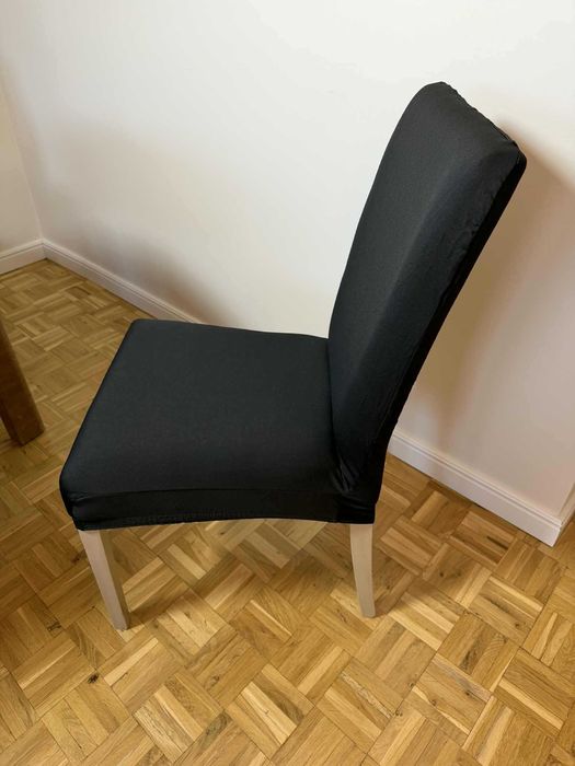 6szt Nowe czarne uniwersalne pokrowce elastyczne na krzesła loft black