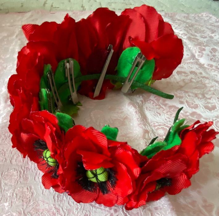 Український віночок зі стрічками / венок с ленточками/обруч на голову