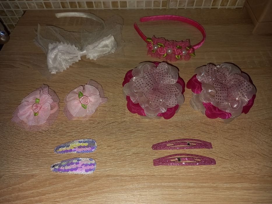 Обруч заколки бантики резиночки банты заколочки резинки девочка волосы