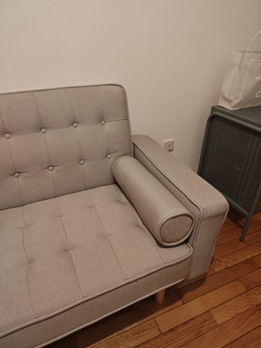 Sofá-cama bege Sklum, como novo