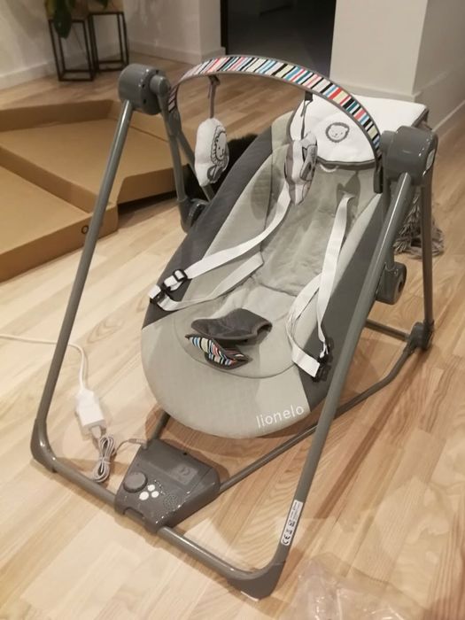 Leżaczek bujaczek huśtawka 3w1 Lionelo Otto Cozy Grey