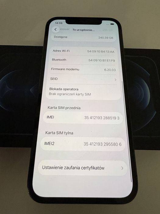 iPhone 12 Pro 256gb Blue Idealny Bateria 100%