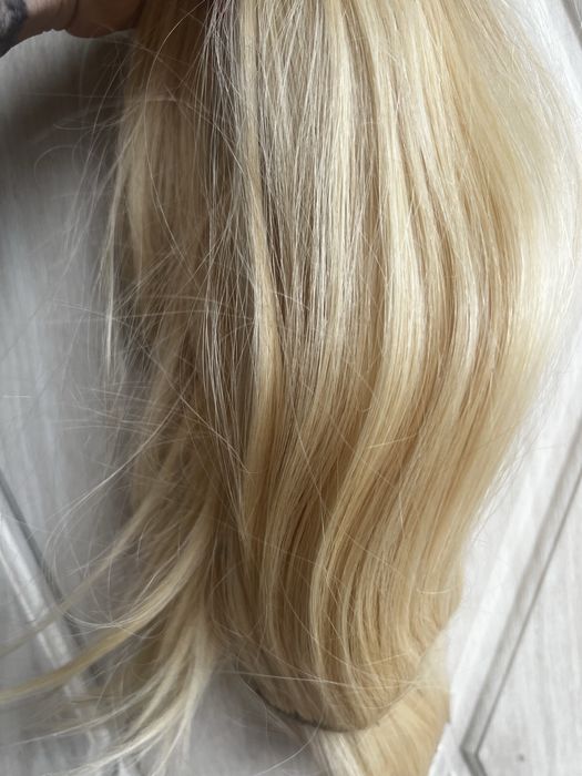 Трессы 70 см натуральные волосы, топер, накладка,парик,шиньон блонд