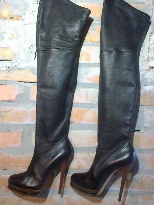 сапоги ботфорты каблук casadei