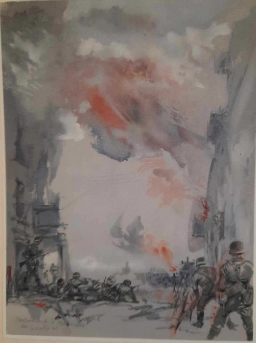 Hermann Schardt II W.Ś. Grafika Strassenkampf in Mariampole