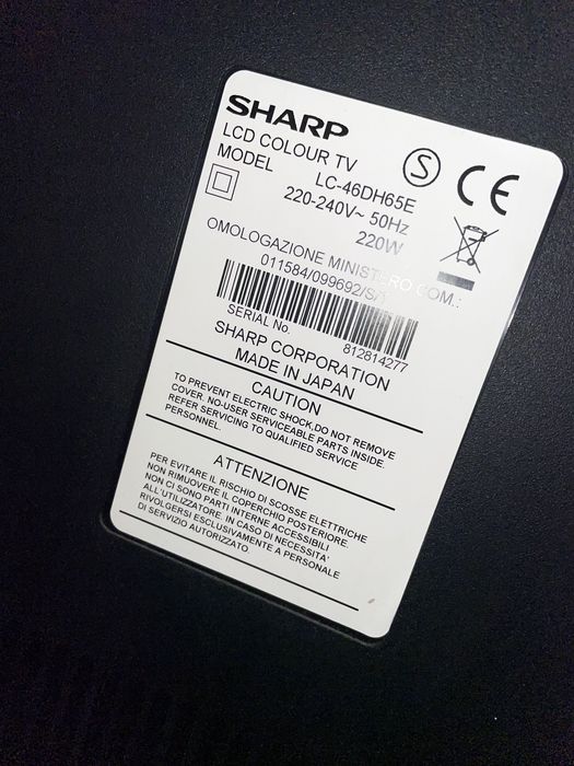 Telewizor SHARP 46 cali LCD, b.dobry, pilot w zestawie