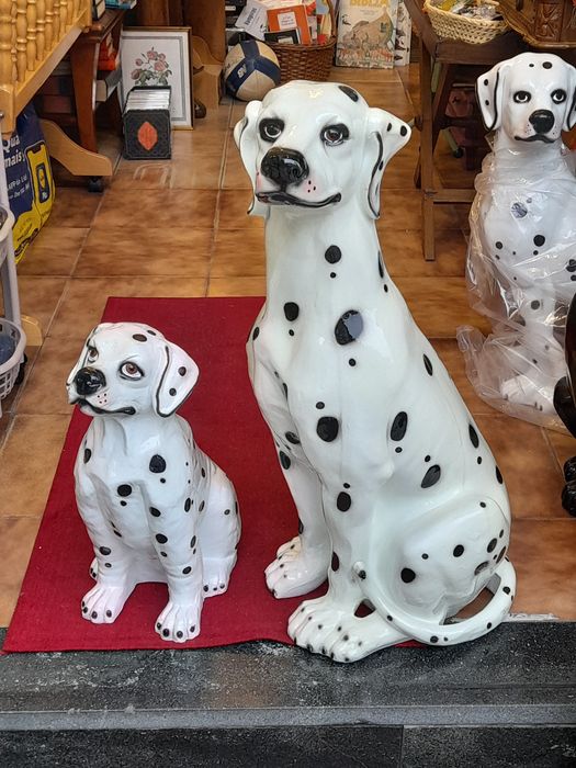 Cão DÁLMATA feito em barro - Louça de Portugal NOVO MODELO super fofo
