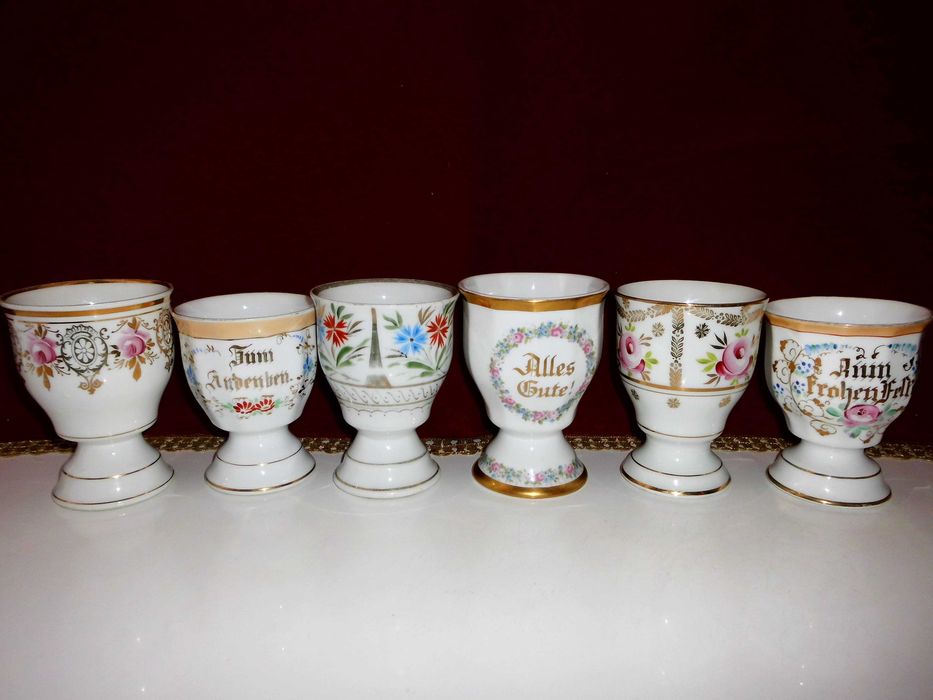 Kolekcja Pucharków MAZAGRAN.Biedermeier XIX w. Ręcznie Malowane.6.szt.