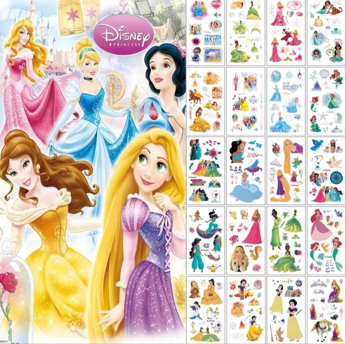 Tatuaże tymczasowe Ariel Aurora Jasmina 5 arkuszy!