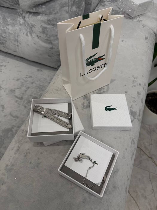 Срібний браслет Lacoste чоловічий і жіночий ДРОП/ОПТ