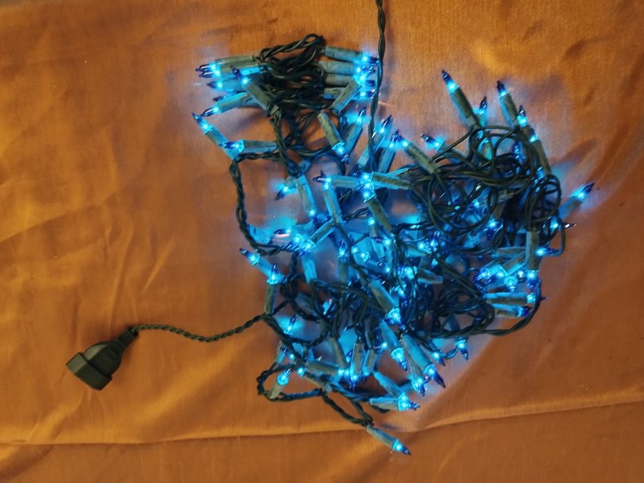 Lampki choinkowe Niebieskie retro