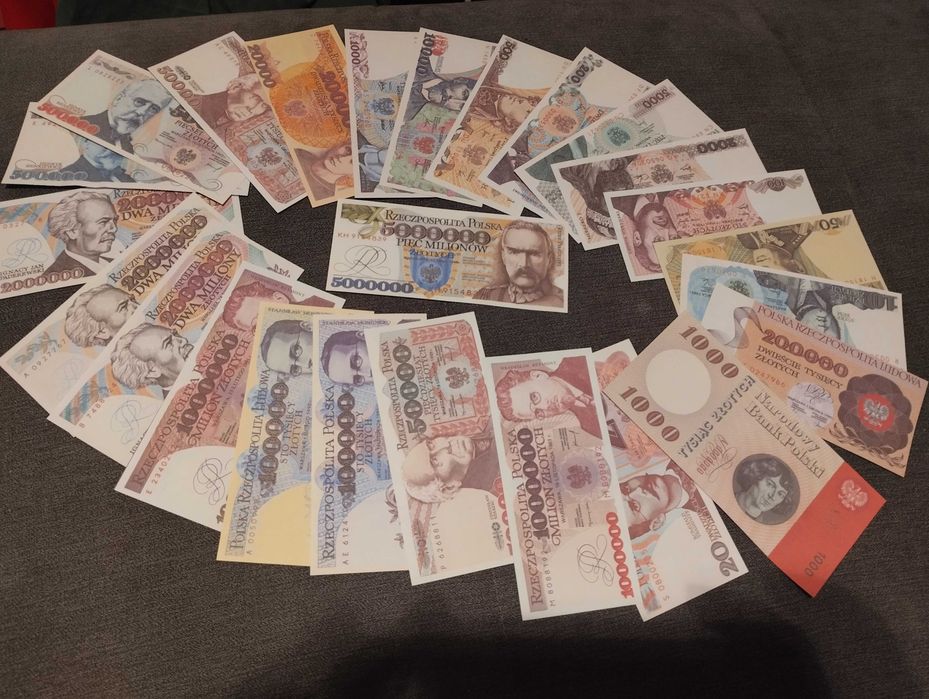 zestaw banknotów polskich 25 sztuk