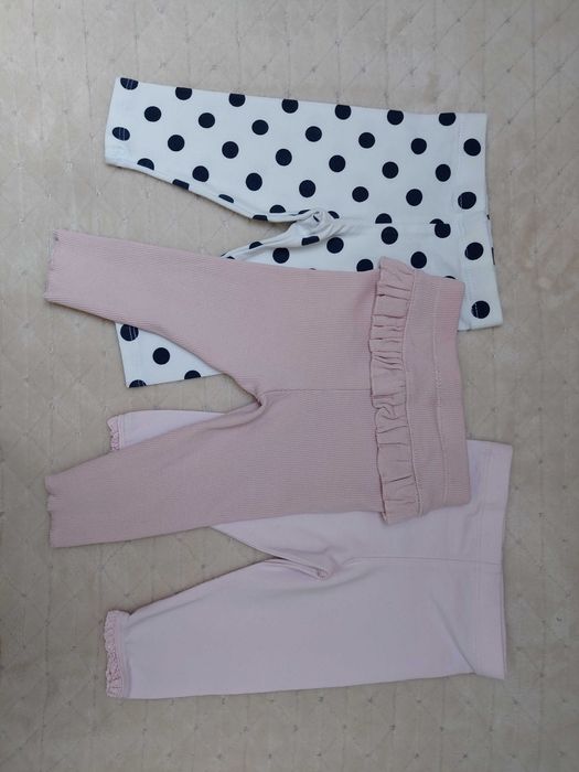 Legginsy-getry 3-6mc(62-68cm) F&F Fred&Flo,H&M(3szt) Nowe,Falbanki