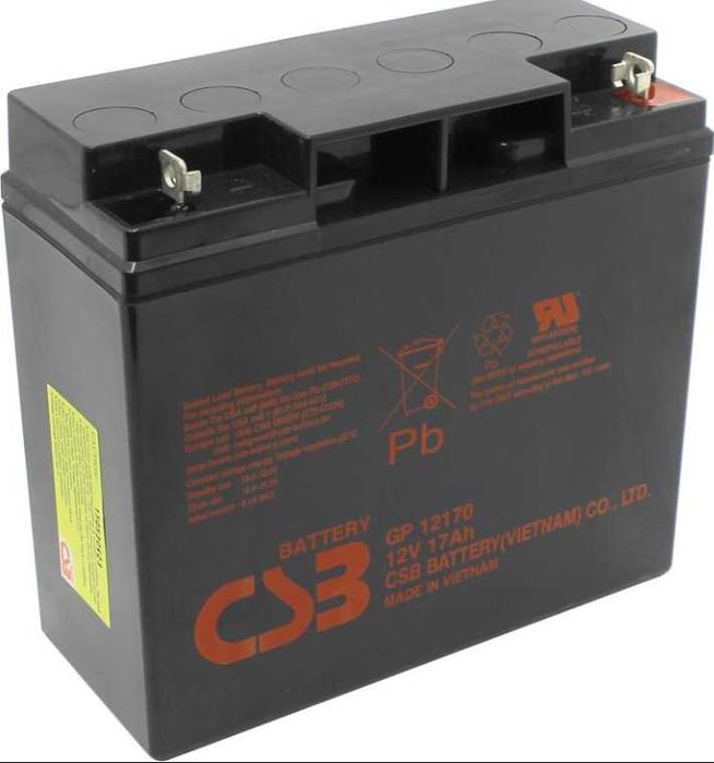 Аккумулятор для ИБП, UPS: CSB 12V 17 Ah (GP 12170) 181x76x167