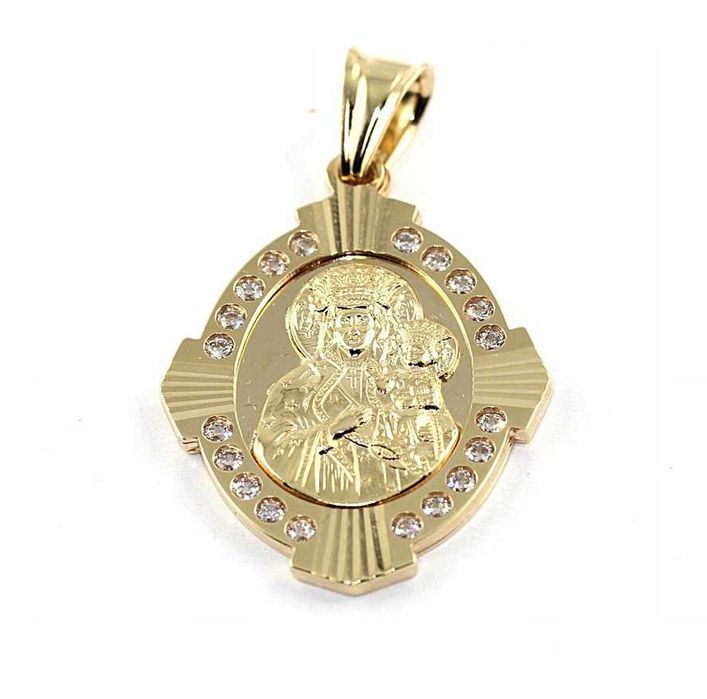 Złoty Wisiorek Medalik MATKA BOSKA ZŁOTO p.585 KUTY NA PREZENT