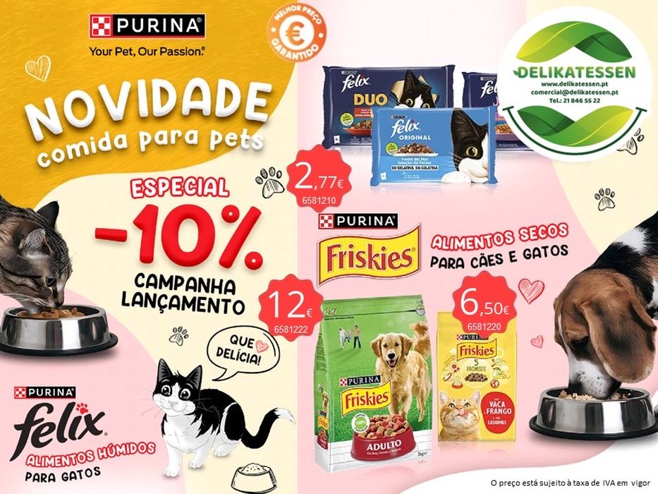 Comida para Cães e Gatos com 10% de Desconto! em Delikatessen.pt