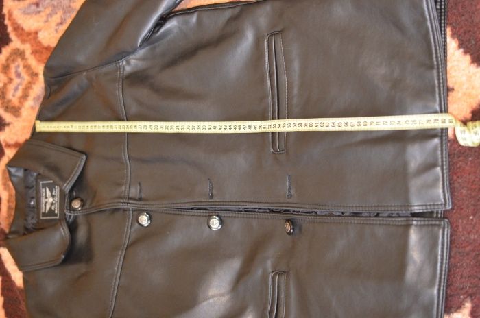 Шикарная мужская  чёрная демисезонная куртка из экокожи ШАРА цена!