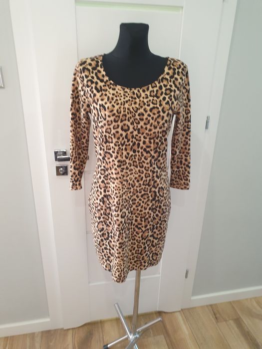 Sukienka H&M M bawełniana panterka
