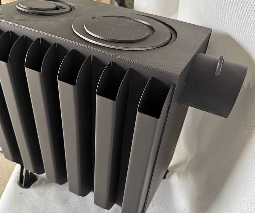 Піч буржуйка / булер'ян "Батарея" зі склом, тривалого горіння, 4мм