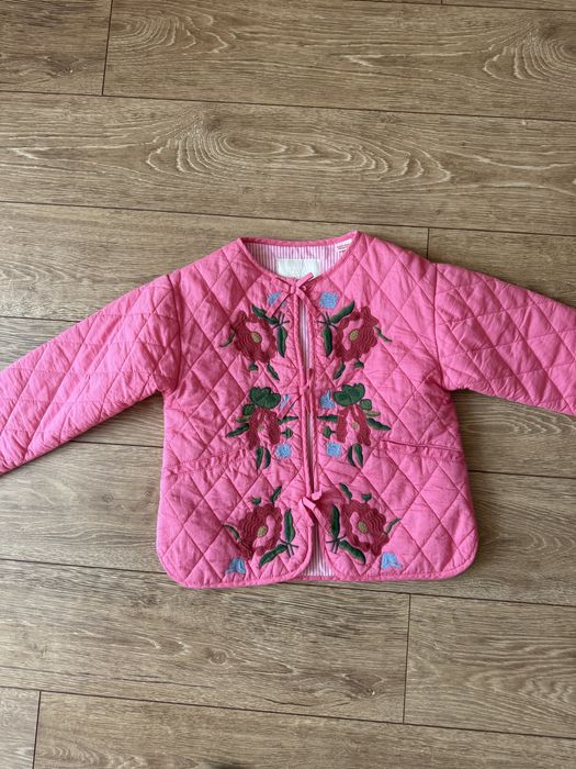 Куртка, кардиган, рожева Zara для дівчинки з вишивкою