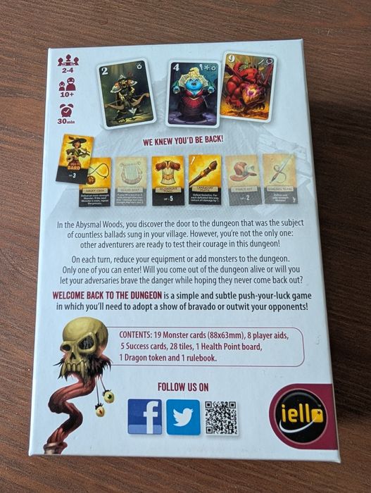 Welcome back to the Dungeon - jogo de tabuleiro