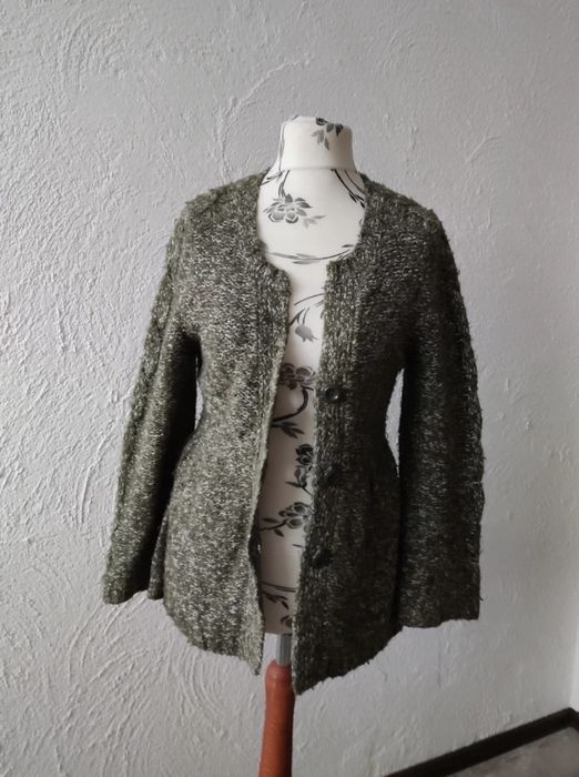Ciepły zielony kardigan 42 XL Papaya sweter damski
